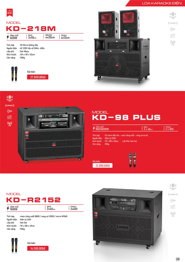 catalogue 2026 new Recovered 10 Lovina | Loa kéo, Loa karaoke, Âm thanh chính hãng