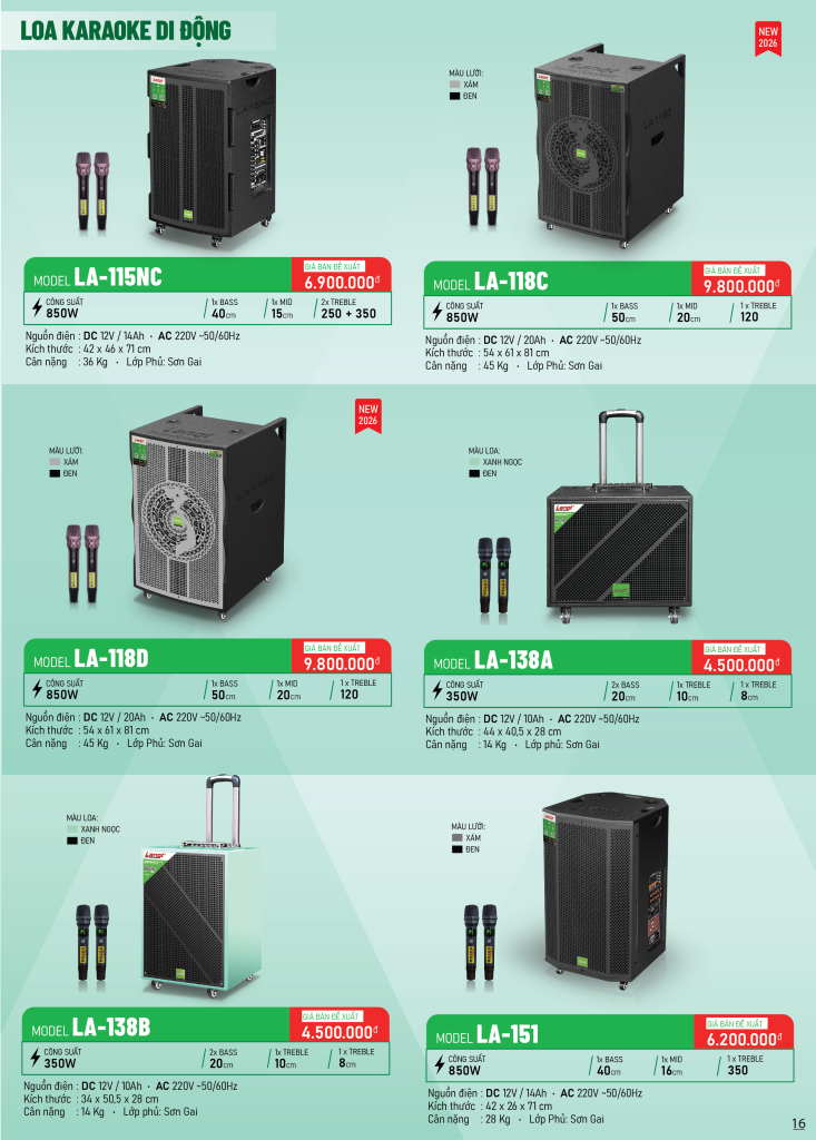catalogue new 2026 03 Lovina | Loa kéo, Loa karaoke, Âm thanh chính hãng