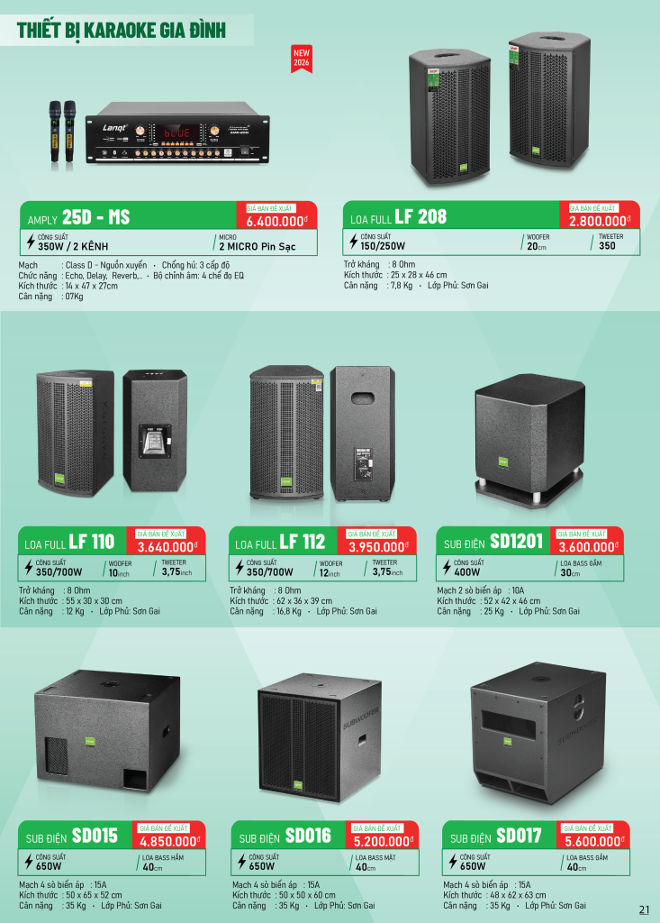 catalogue new 2026 08 Lovina | Loa kéo, Loa karaoke, Âm thanh chính hãng