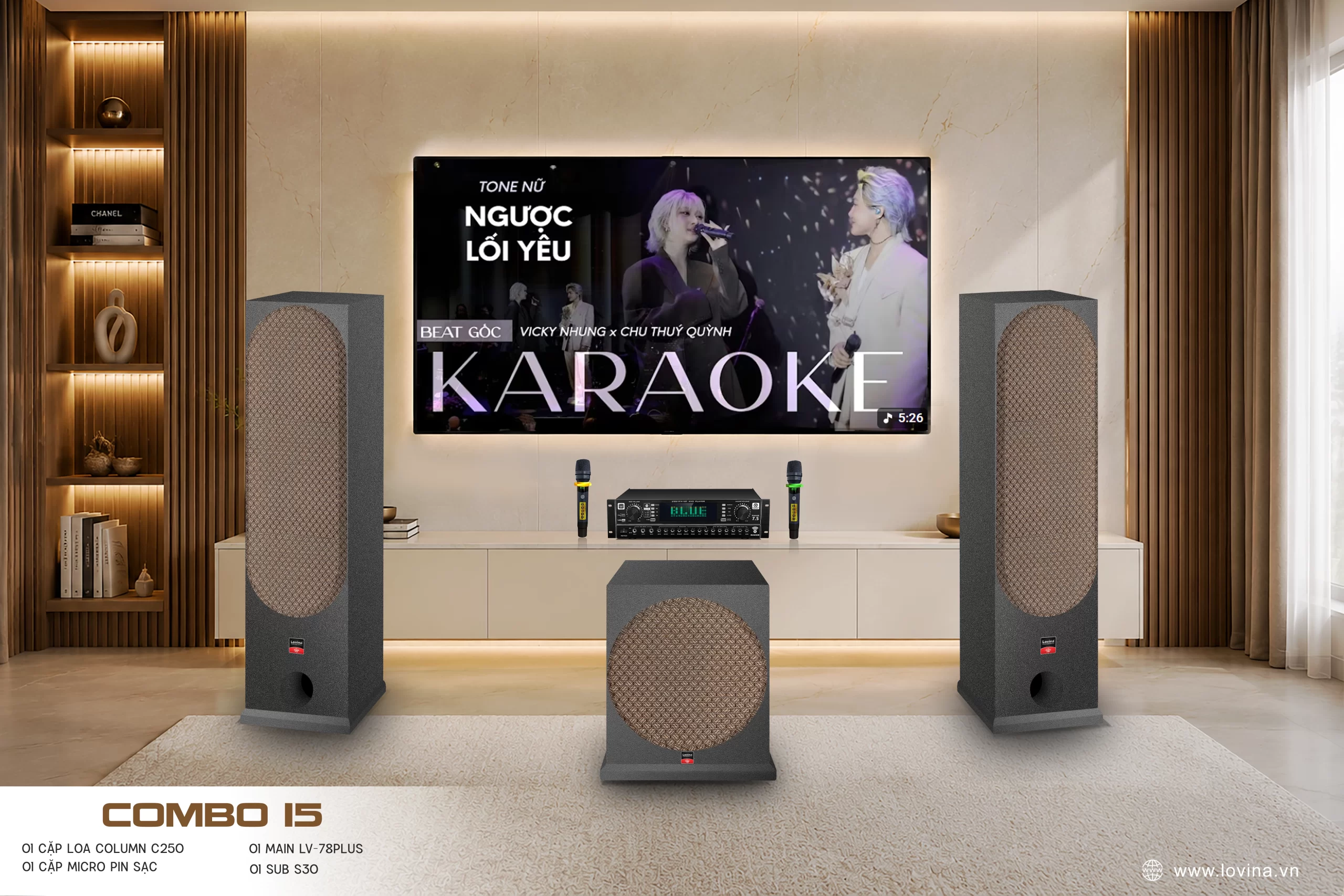 Combo Karaoke Gia Đình Lovina GD15 3 Lovina | Loa kéo, Loa karaoke, Âm thanh chính hãng combo 15 den copy scaled Lovina | Loa kéo, Loa karaoke, Âm thanh chính hãng